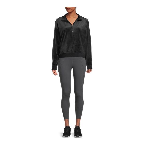 Women's Medium Velour Black Pull Over - Picture 2 of 3